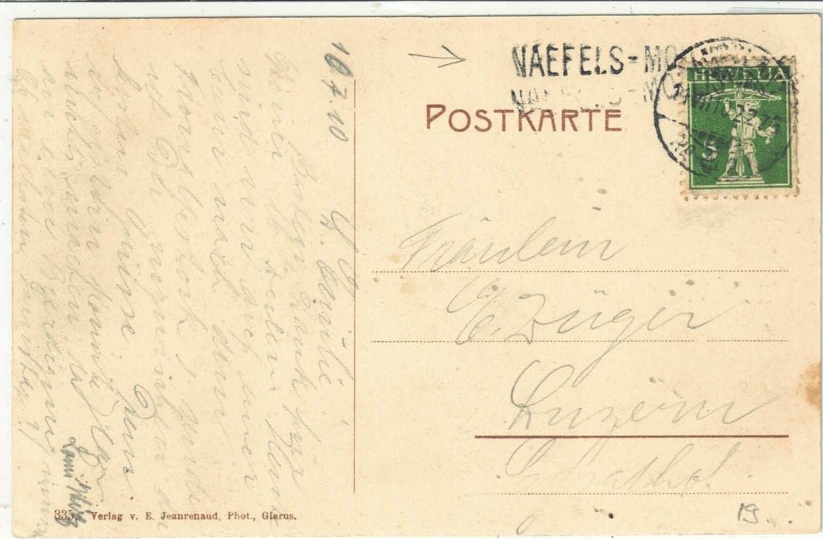 Cartoline postali: Mollis - Bahnhofstrasse - animee – Usato da Ettingen venduto da Kartenplanet 1