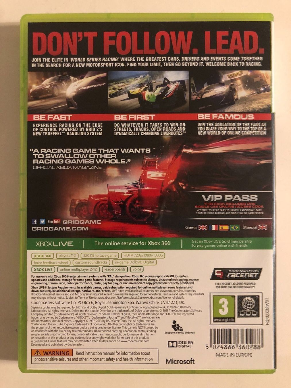 Microsoft Giochi: GRID 2 für Xbox 360 – Usato da Kestenholz venduto da Mad18 1