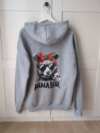 Grauer Mama Bär Hoodie, Gr. XL, neu, super warm!