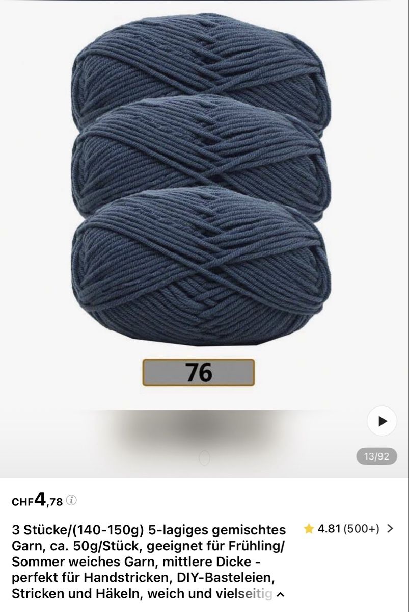Wolle: Cotton Yarn 🧶Garn – Gebraucht aus Zollikerberg von sha_r9g6