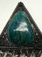 Vintage Sterling Brosche mit Naturstein