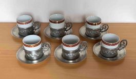 6 vintage Mokkatassen Espresso Tassen