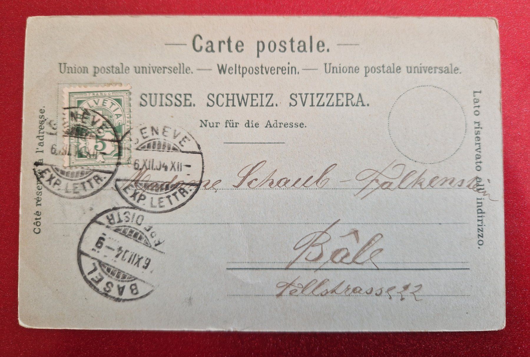 Ansichtskarten: Genf Geneve Mondscheinkarte 1904 – Gebraucht aus Melchnau von Fishel 1