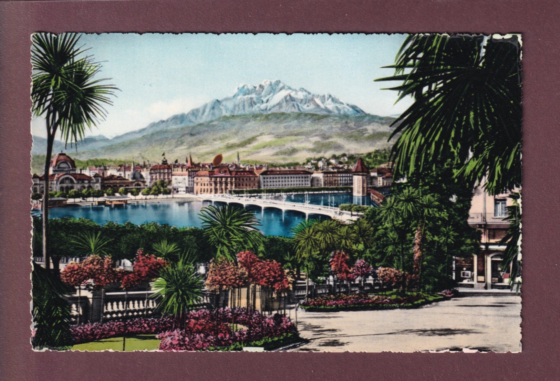 Ansichtskarten: LUZERN - Hotel Schweizerhof - Garten – Gebraucht aus Pully von nicecards