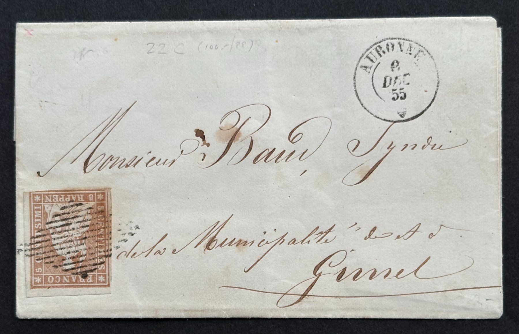 Alle Briefmarken: FALTBRIEF STRUBEL 1855 MIT SIEGEL – Gebraucht aus Ostermundigen von Heavenmaus75