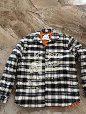 Lacoste Hemdjacke Gr.M Unisex Kariert Winter Top Zustand! (5