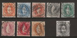 1900-04 :Stehende Helvetia Nr. 66E - 75E + 76F : KP 710.--