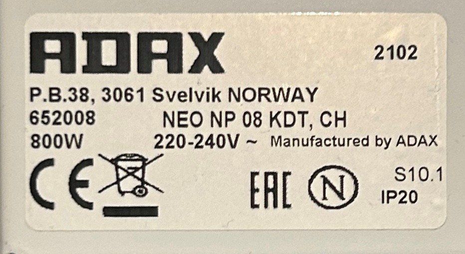 Radiatori: Direktheizgerät ADAX NEO Basic NP 08 KDT Weiss – Usato da Aathal-Seegräben venduto da meister-zopf 2