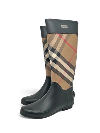 BURBERRY Stiefel Reitstiefel schwarz Nova Check Gr. 40/41