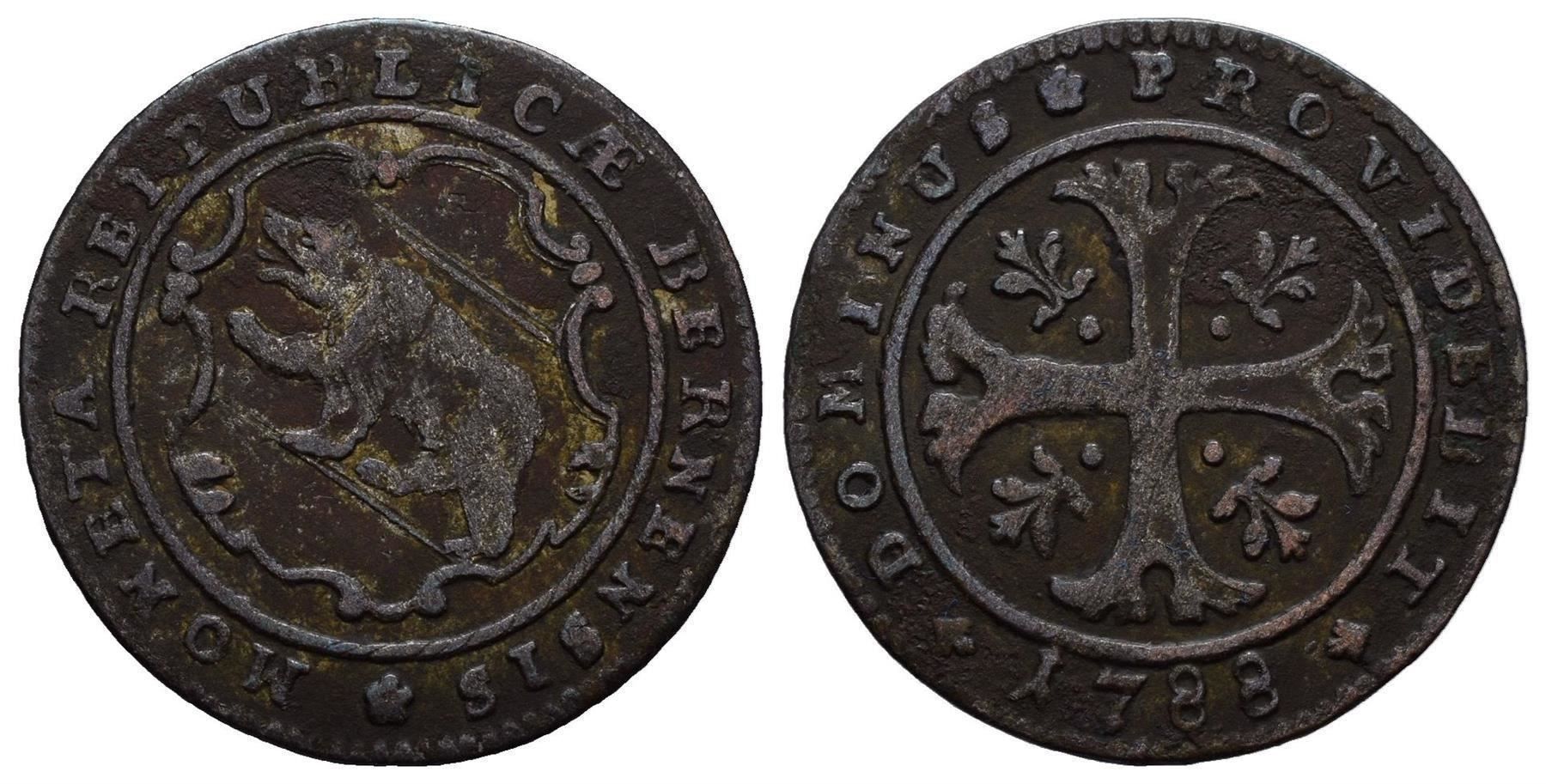 Tutti le monete: Bern Halbbatzen 1788  /3559 – Usato da Trimbach venduto da Solothurn1