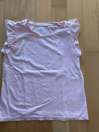 T-Shirt rosa mit Schulter-Rüschen