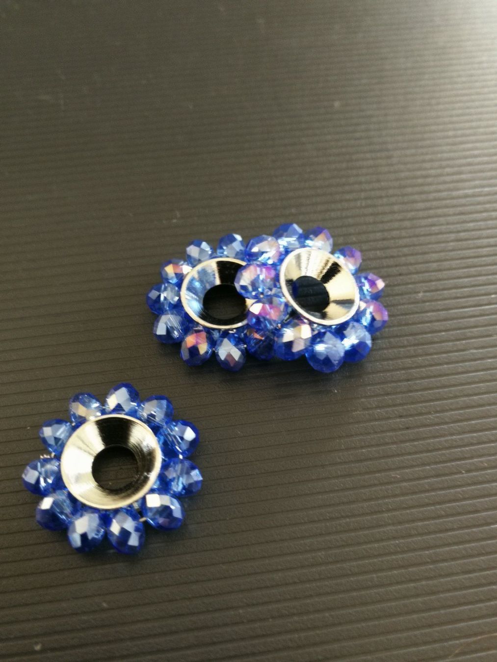 Perle (finte): 5 Metall Rondellen Glas blau16mm – Nuovo (secondo la descrizione) da Alpnachstad venduto da perlengaby