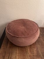 Pouf rond velours rose vintage 40cm bon état