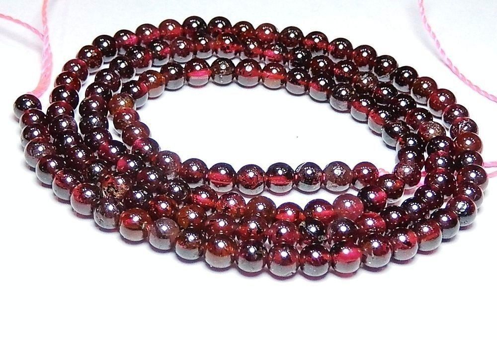 Catenine: 1 Strang echte natürliche Granat Perlen 4 mm – Nuovo (secondo la descrizione) da Müllheim Dorf venduto da GUENI01 1