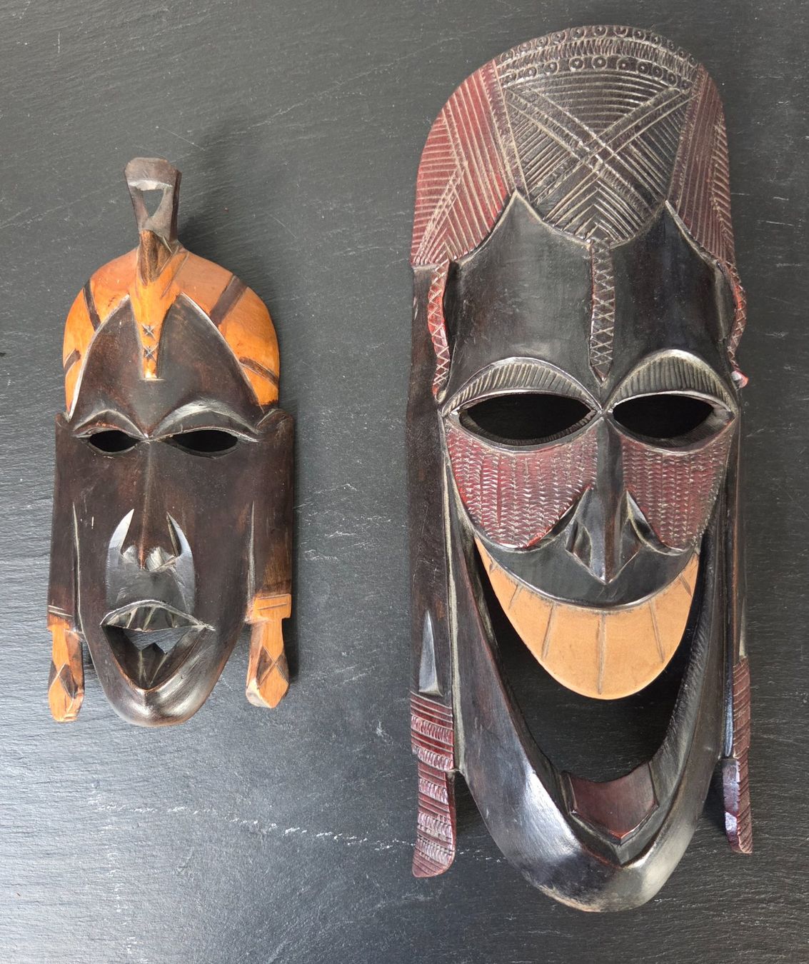 Alle Dekorationen: Afrikanische Holzfiguren und Masken, Deko-Set, Vintage! – Gebraucht aus Münchenstein von tsp01 3