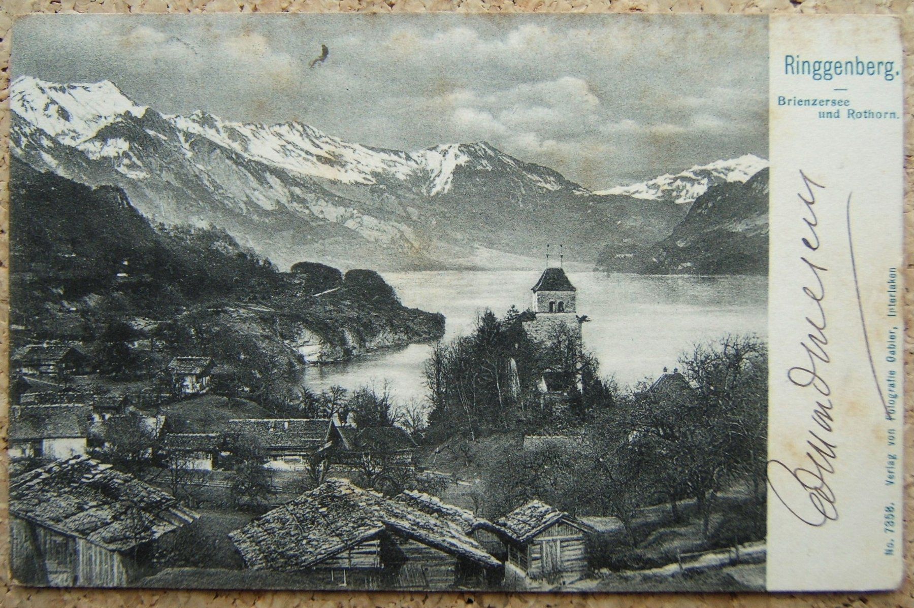 Cartoline postali: AK RINGGENBERG MIT STABSTEMPEL INTERLAKEN 1902 – Usato da Brunnen venduto da Nonne04