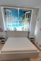 Malm Bett inkl Matratze,  4 Schubläden, 2 Nachtischen 