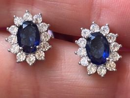 Boucles d'oreilles saphirs et diamants - Élégance intempo...