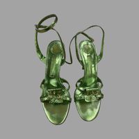 Green Metallic Heels, Size 38 - Summer Party Ready!