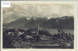 L'Eglise de Chexbres et les Alpes de Savoie