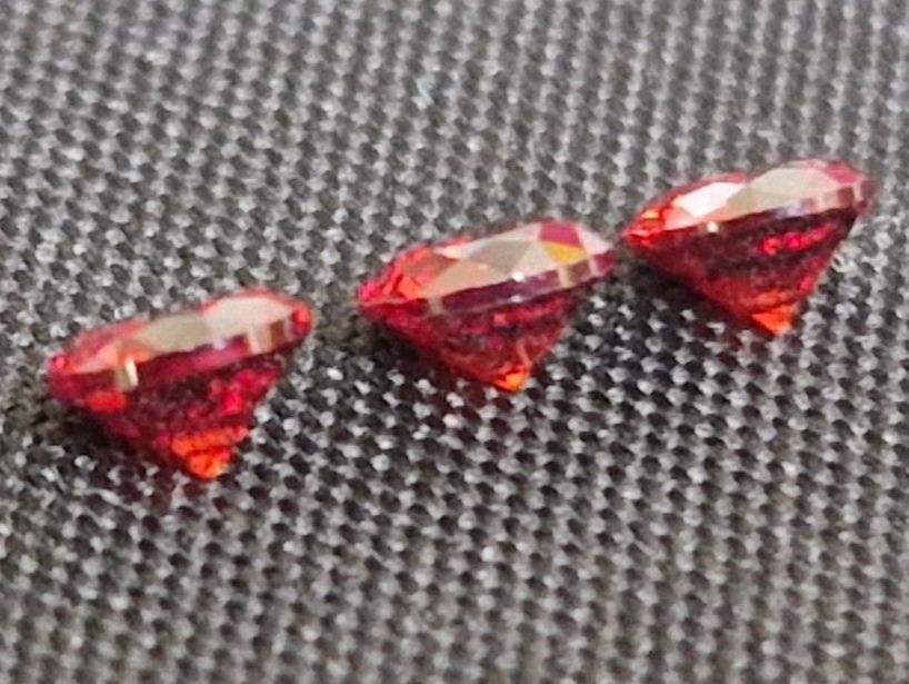 Lot De 5 Grenats Rhodolites De Tanzanie - 4,12 Ct, Taille Ronde, Naturels Sans Traitement, Qualité Exceptionnelle