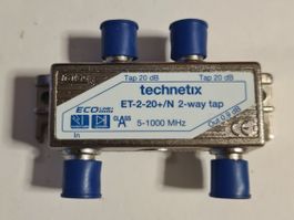 Technetix ET-2-20+/N 2-way Tap - Verteiler, Top Zustand