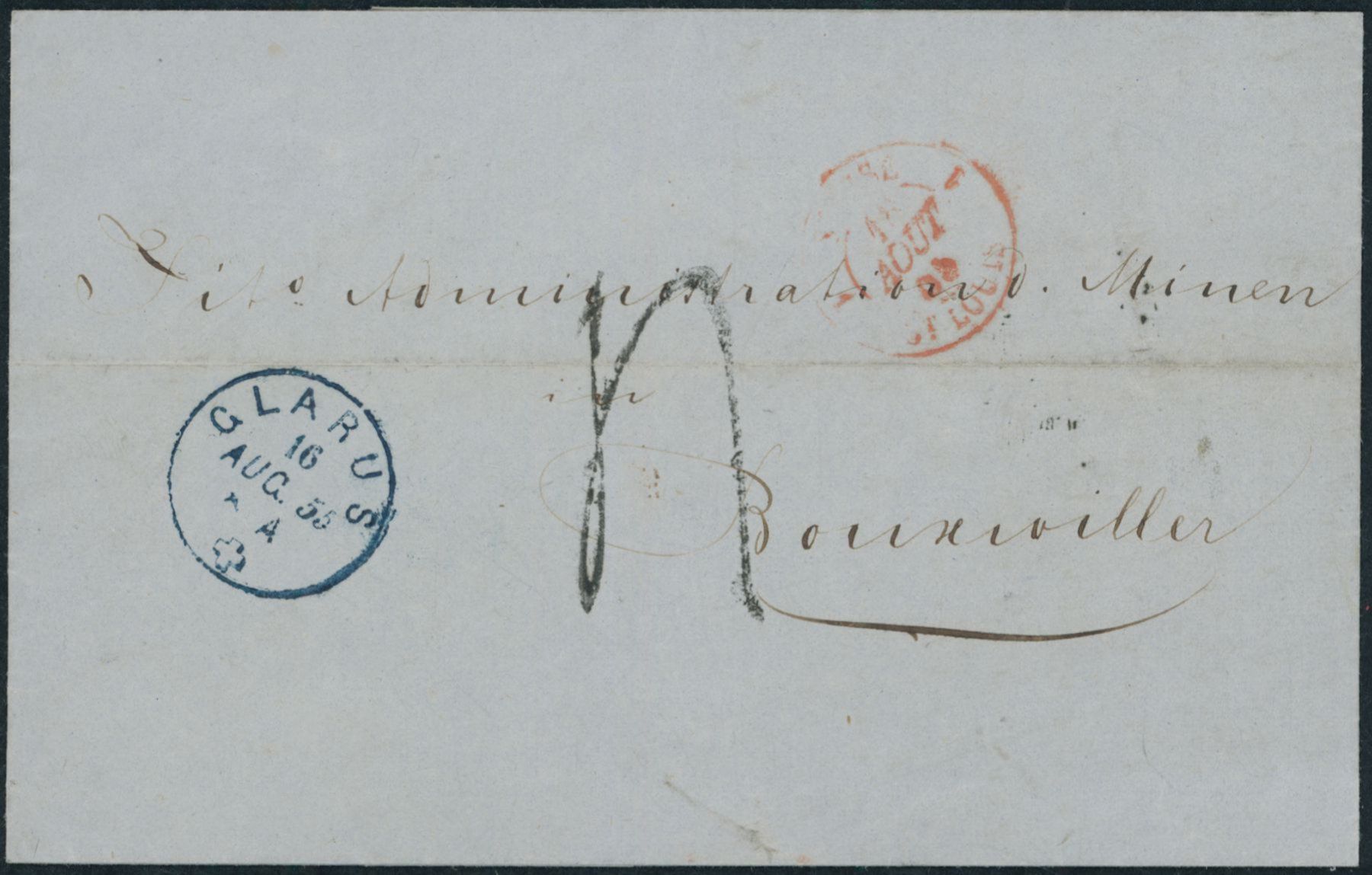 Alle Briefmarken: GLS Glarus - Brief - nach F – Gebraucht aus Schindellegi von leecollect
