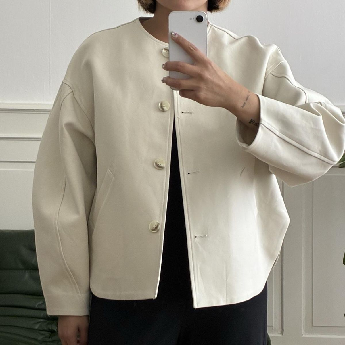 Jacken: collarless structured jacket | cream – Gebraucht aus Zürich von h_studio_edit 4
