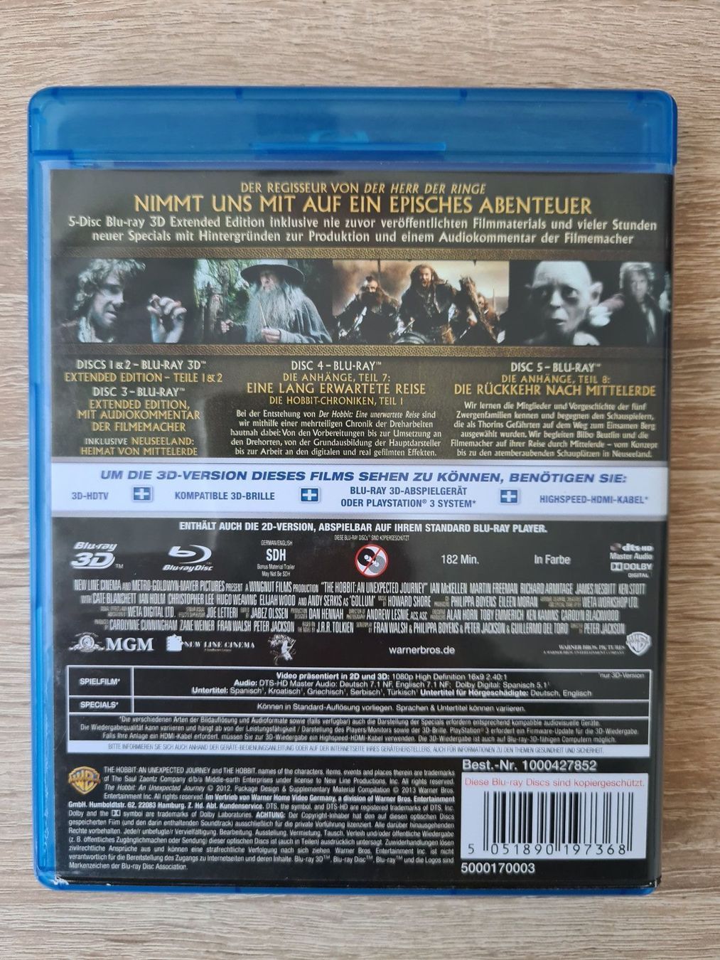 Alle DVDs: Der Hobbit: Eine unerwartete Reise 3D-BR – Gebraucht aus Carouge GE von Franllo 1