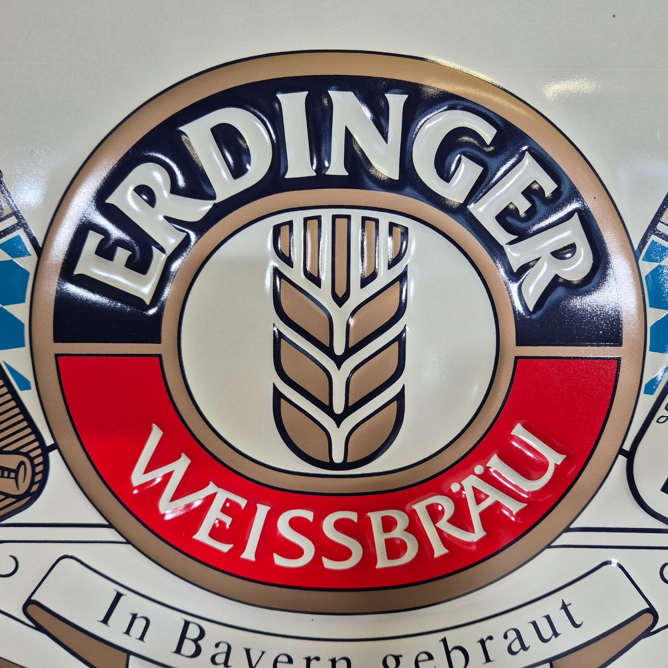 Insegne: Erdinger Weissbräu Relief Werbeschild Blechschild Schild – Usato da Nottwil venduto da Wondewa-Shop 5