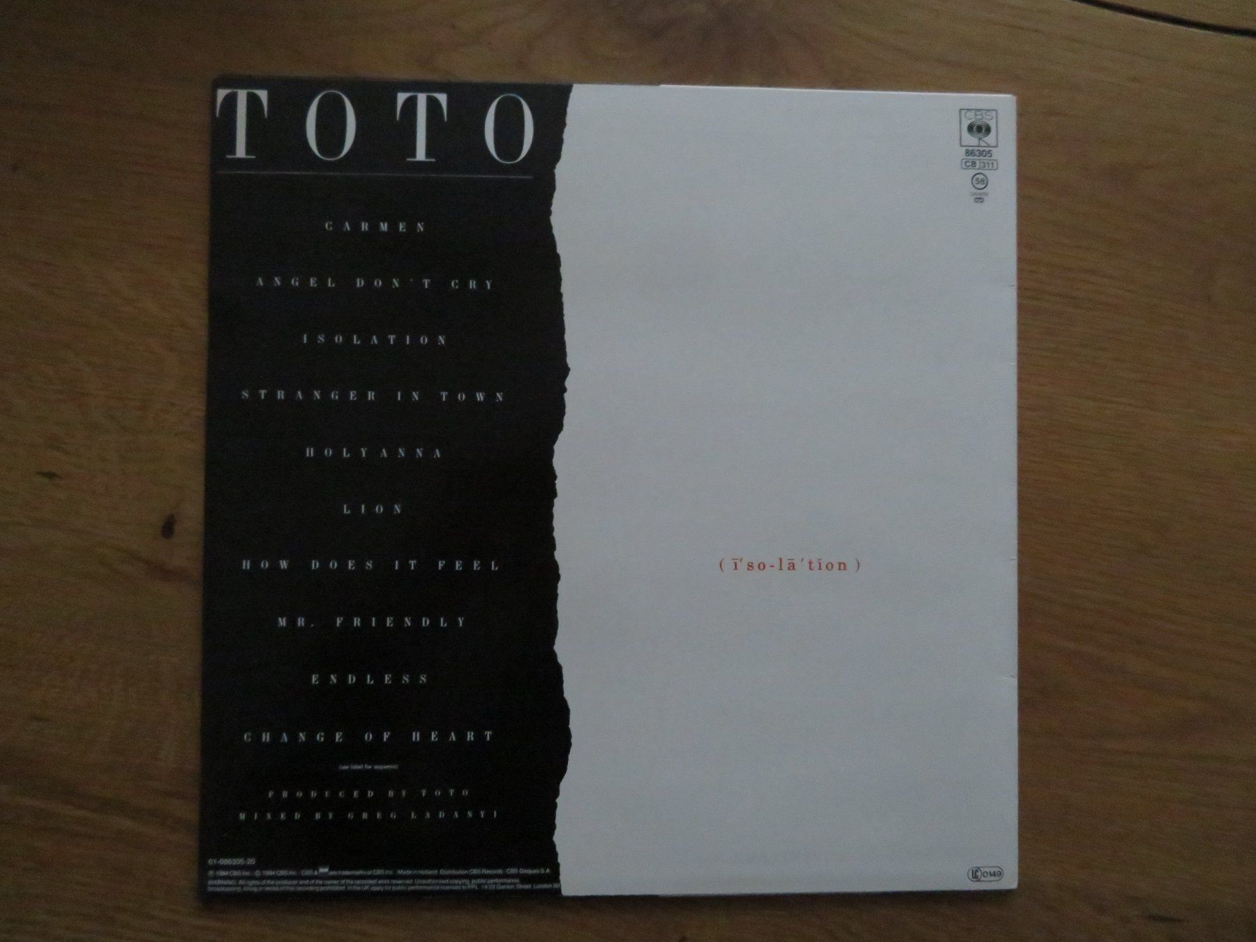 Schallplatten: TOTO ISOLATION – Neu (gemäss Beschreibung) aus Zürich von max_cp5f 1