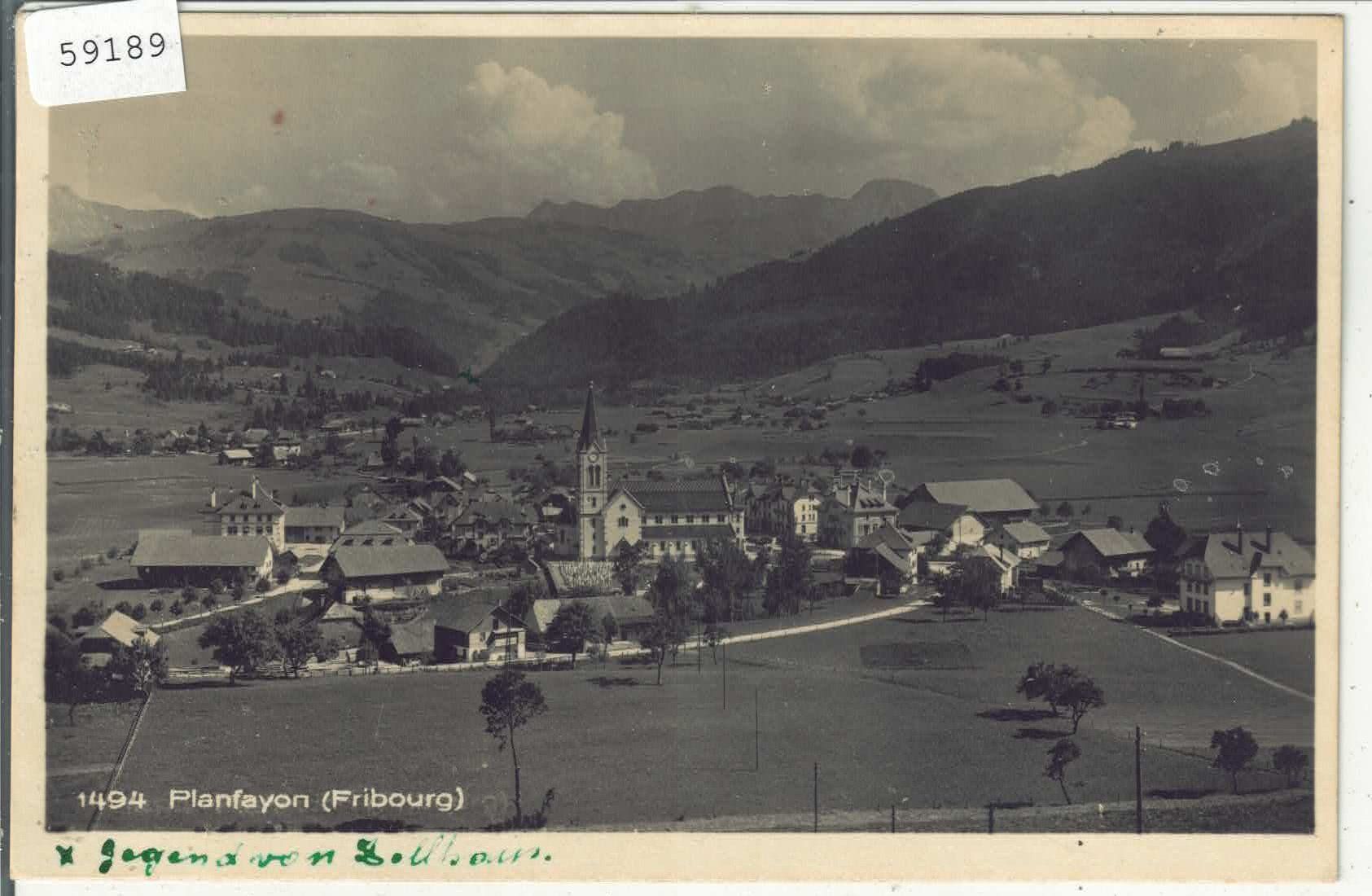 Cartoline postali: Planfayon - Plaffeyen - Vue generale – Usato da Ettingen venduto da Kartenplanet