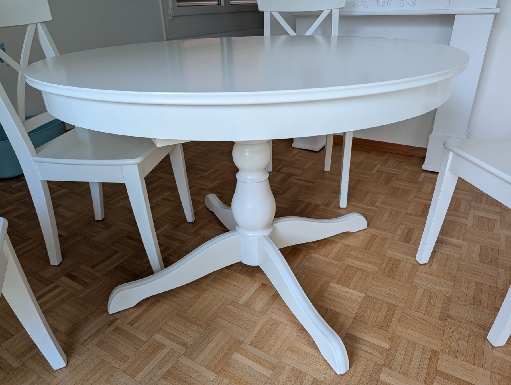 Ikea Tavoli: Table ronde extensible + 4 chaises IKEA INGATORP - blanc - – Usato da Genève venduto da mpi_yf9g 2