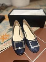 Navyboot "City Ballerina" Blue Leather Flats, Size 37