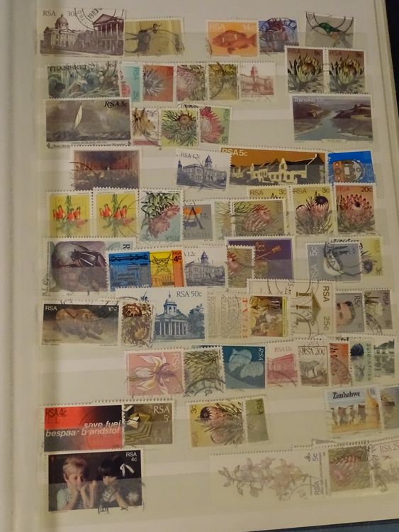 Südafrika Steckalbum schwarz 16 Seiten, v.a. gest. Marken 6
