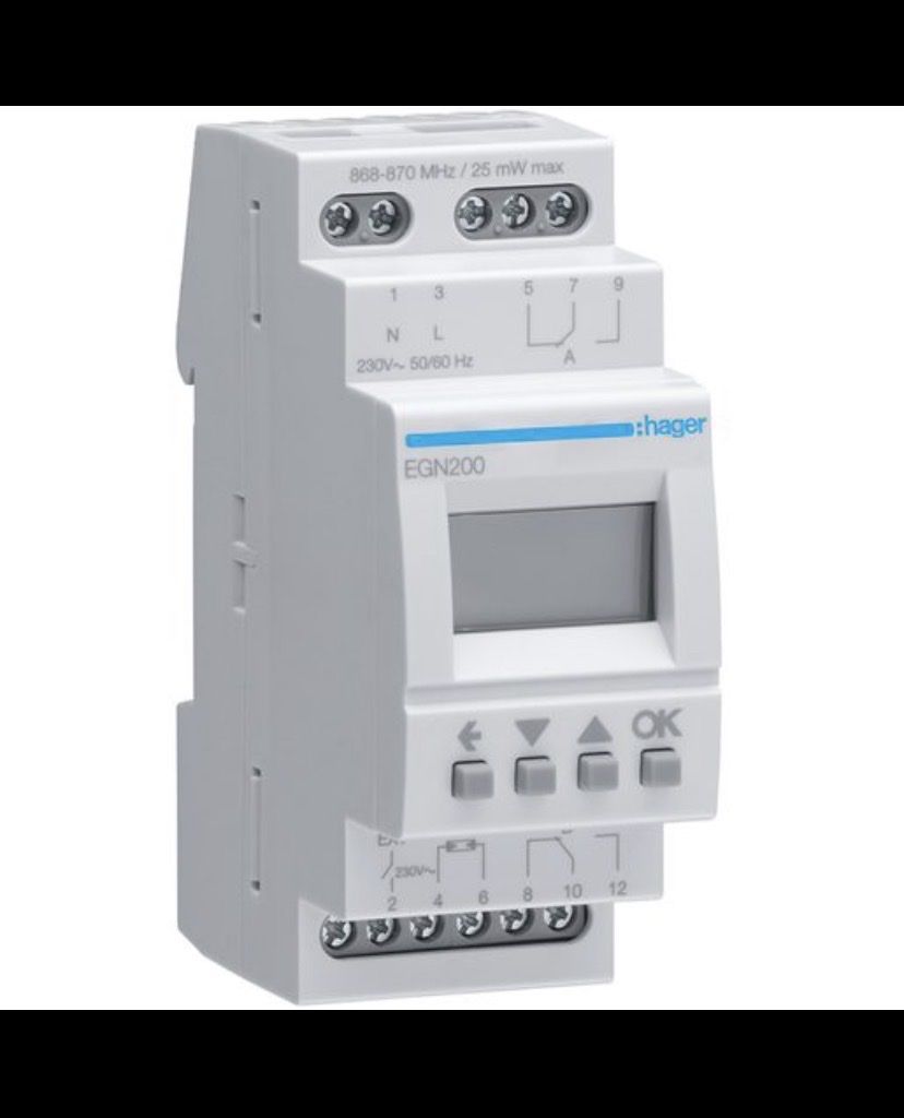 Hager Componenti elettronici: Multifunktions-Schaltuhr Hager digital EGN200 mit Bluetooth – Nuovo e nell'imballaggio originale da Oberhofen Thun'see venduto da sch_56t5