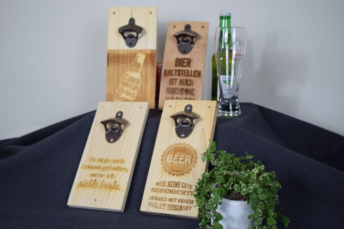 Holzartikel: Bier Flaschen Öffner Brett nach Wunsch – Neu (gemäss Beschreibung) aus Widnau von Crewo 3