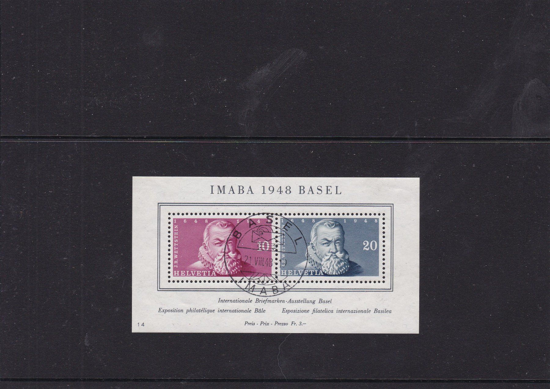 Alle Briefmarken: IMABA Block 1948 – Gebraucht aus Gretzenbach von Sikim