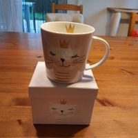 Süsse Tasse mit Katzenmotiv & Golddetails - Neu!