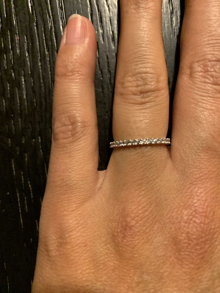 Swarovski Anelli: Swarovski Ring Gr. 52 – Eternity Ring mit Kristallen – Usato da Klosters venduto da ARI1908 4