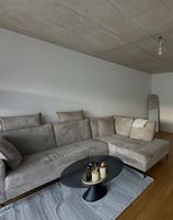 Ecksofa Cordstoff beige mit Récamiere guter Zustand