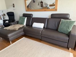Wohnlandschaft Leder braun mit Relaxfunktion 1/2 Jahr alt