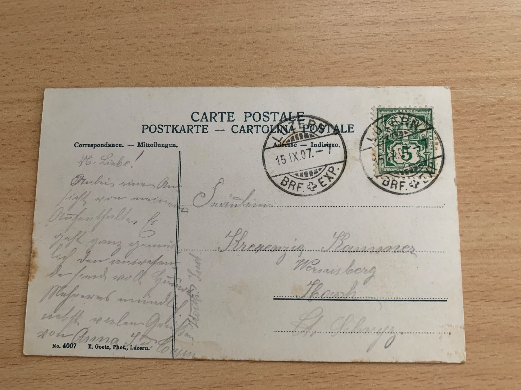 Cartoline postali: ANTIKE ANSICHTSKARTE LUZERN********* – Difettoso da Ibach venduto da lisch3 3