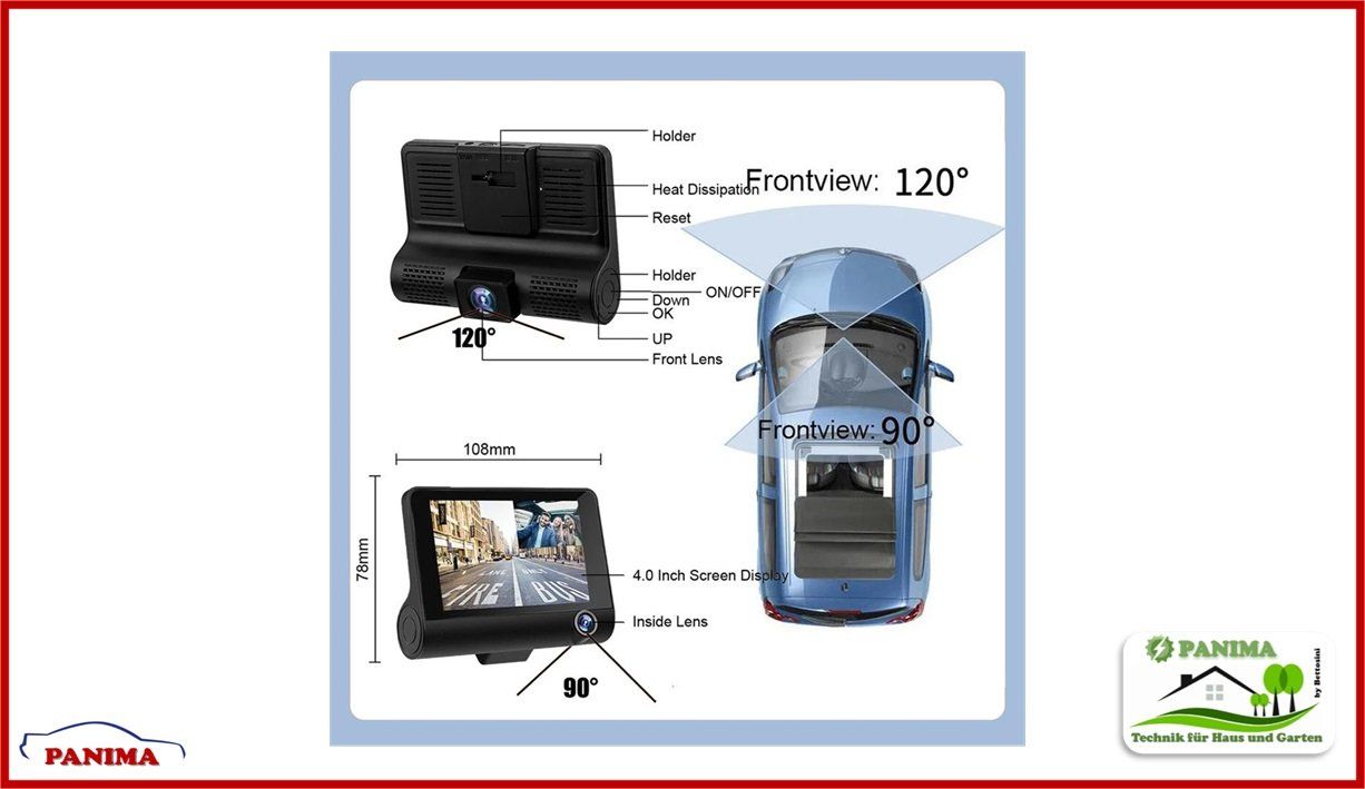 Videocamere: Auto-Dashcam-System mit 3 HD-Kameras – Nuovo e nell'imballaggio originale da Luterbach venduto da PANIMA1 4