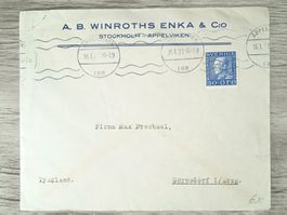 TR05 Enveloppe + Timbre Suede 1937