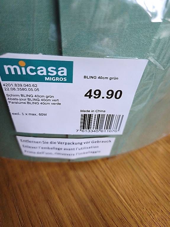 Lampenschirme: Micasa Bling Lampenschirm grün – Gebraucht aus Zürich von inf_7x5l
