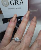 Bague argent avec diamant de moissanite de 0,5 ct GRA