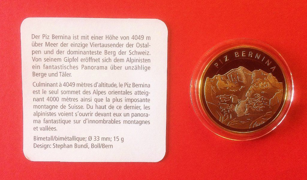 Tutti le monete: 10 Franken Piz Bernina 2006 PP ***TOP*** – Nuovo e nell'imballaggio originale da Anzère venduto da Strogoff1 1
