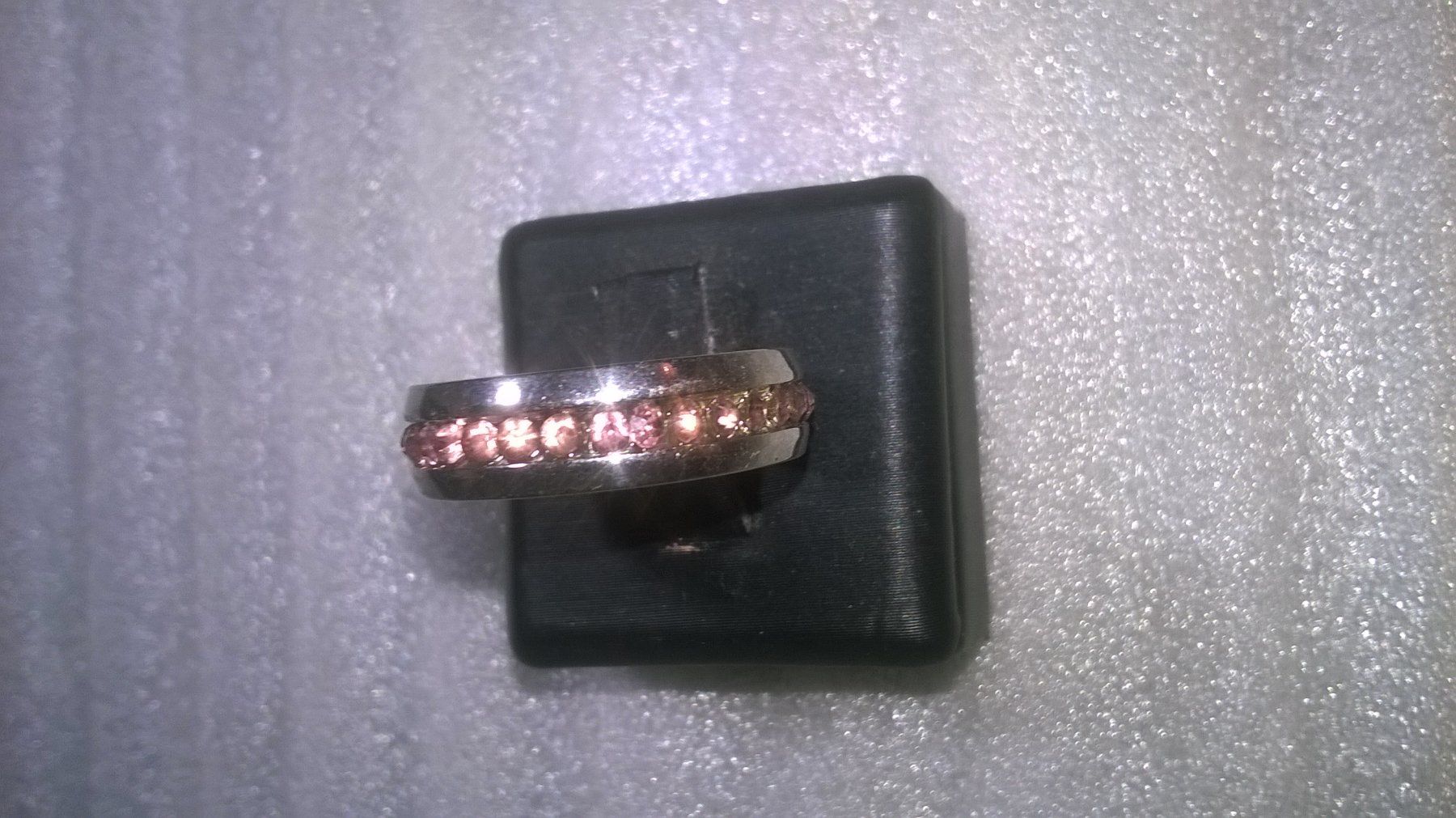 Anelli: ring edelsthal,,,mit roserot kristall,,,glanzig – Nuovo (secondo la descrizione) da Basel venduto da bijoutrie_4 1