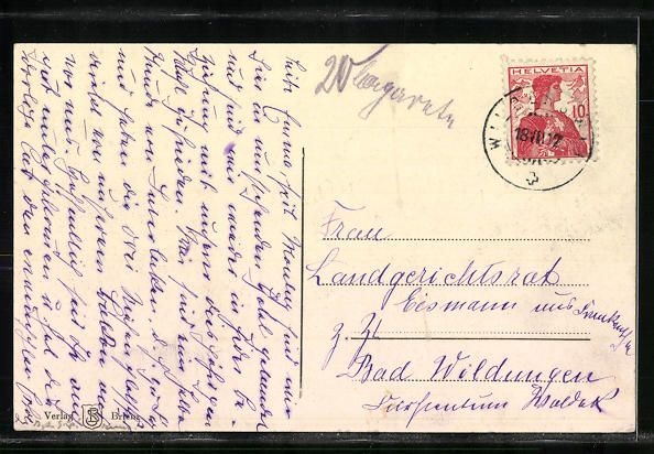 Cartoline postali: Wilderswil, Hotel Schönbühl mit Eiger, – Usato da Berlin venduto da bartko-reher 1